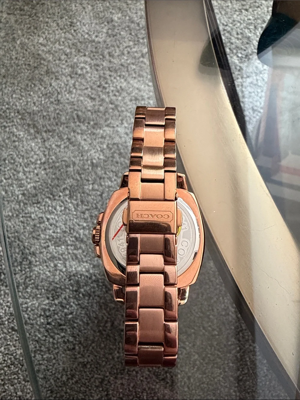 Coach Rose Gold Tone Crystal Accent Women's Watch